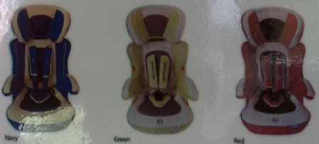 Safe n Sound Lucca combination booster car seat in blue, navy, green and red color.